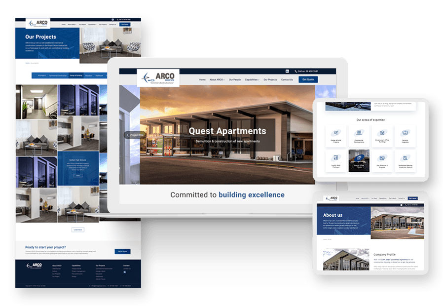 Pirtalic created the website for construction company ARCO to present their services